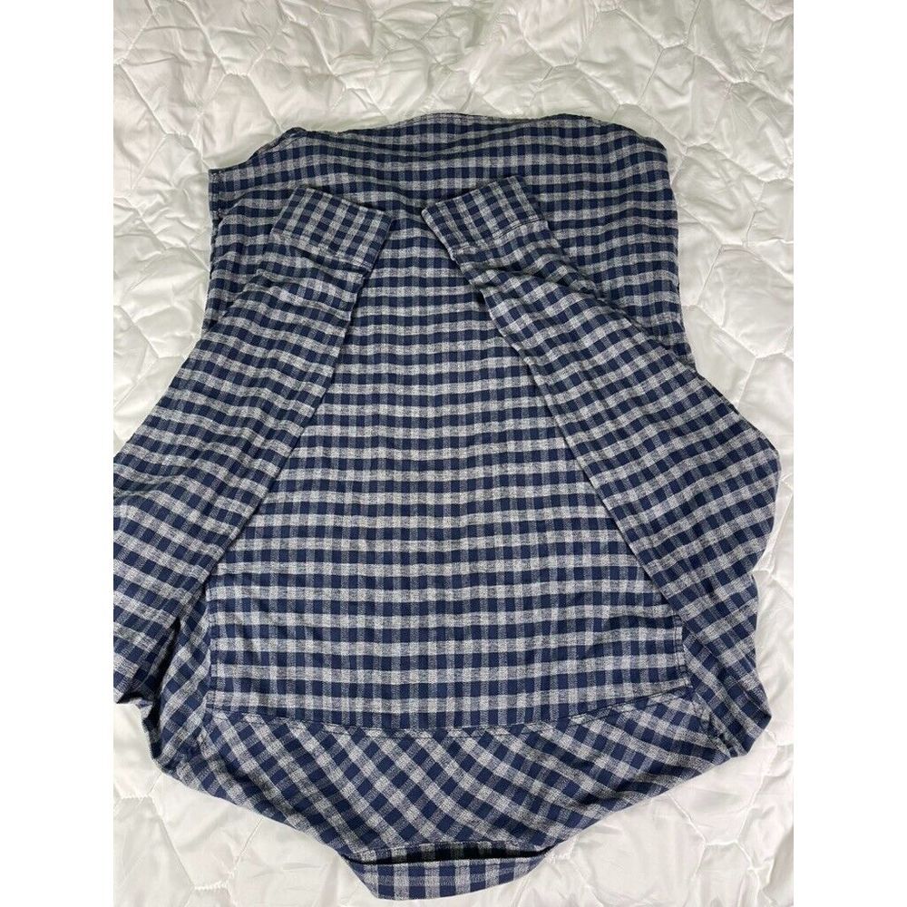 AMERICAN RAG MENS CHECK BLUE GREY WESTERN STYLE SNAP BUTTON FRONT SHIRT LARGE - Picture 6 of 6